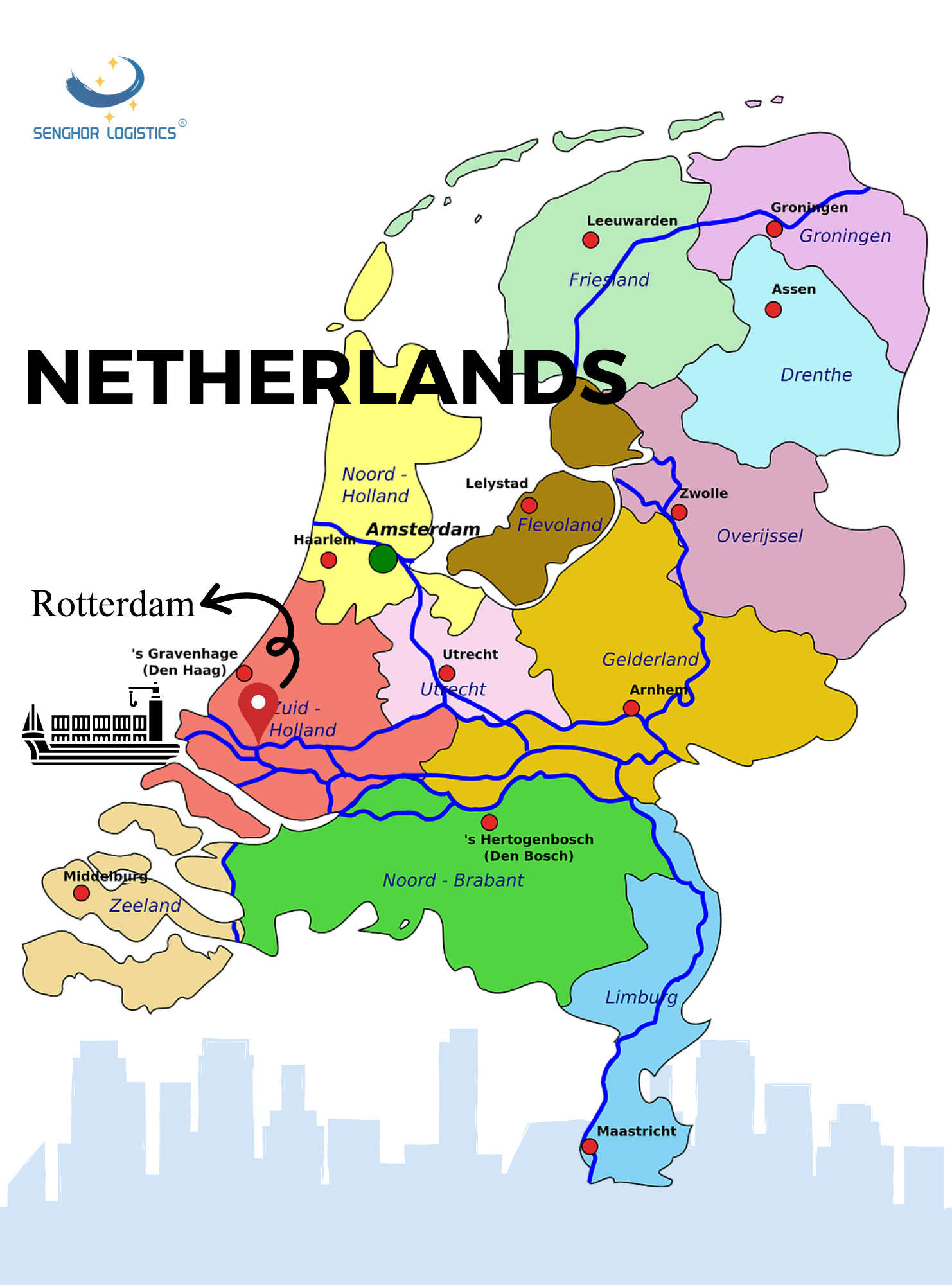 3senghor loģistikas Ķīna uz Nīderlandi