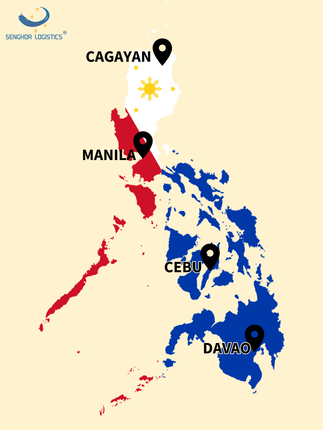 China verzenden naar Filipijnen Magazijnlocatie Senghor Logistics