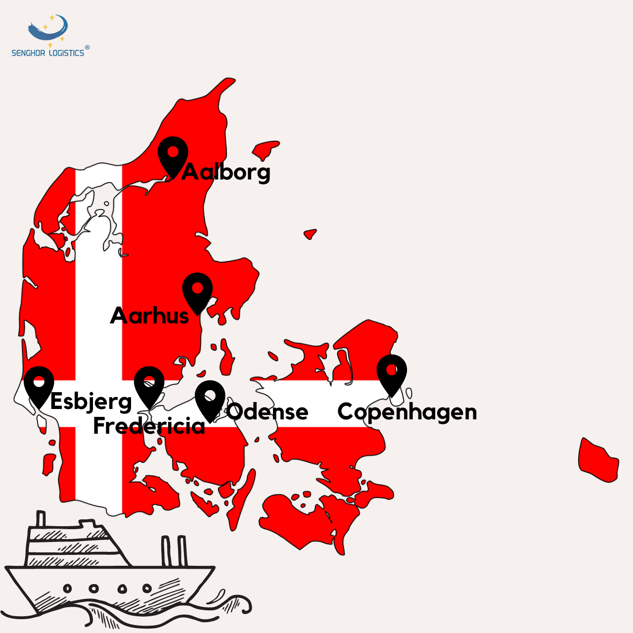 senghor logistics sea freight from china to denmark