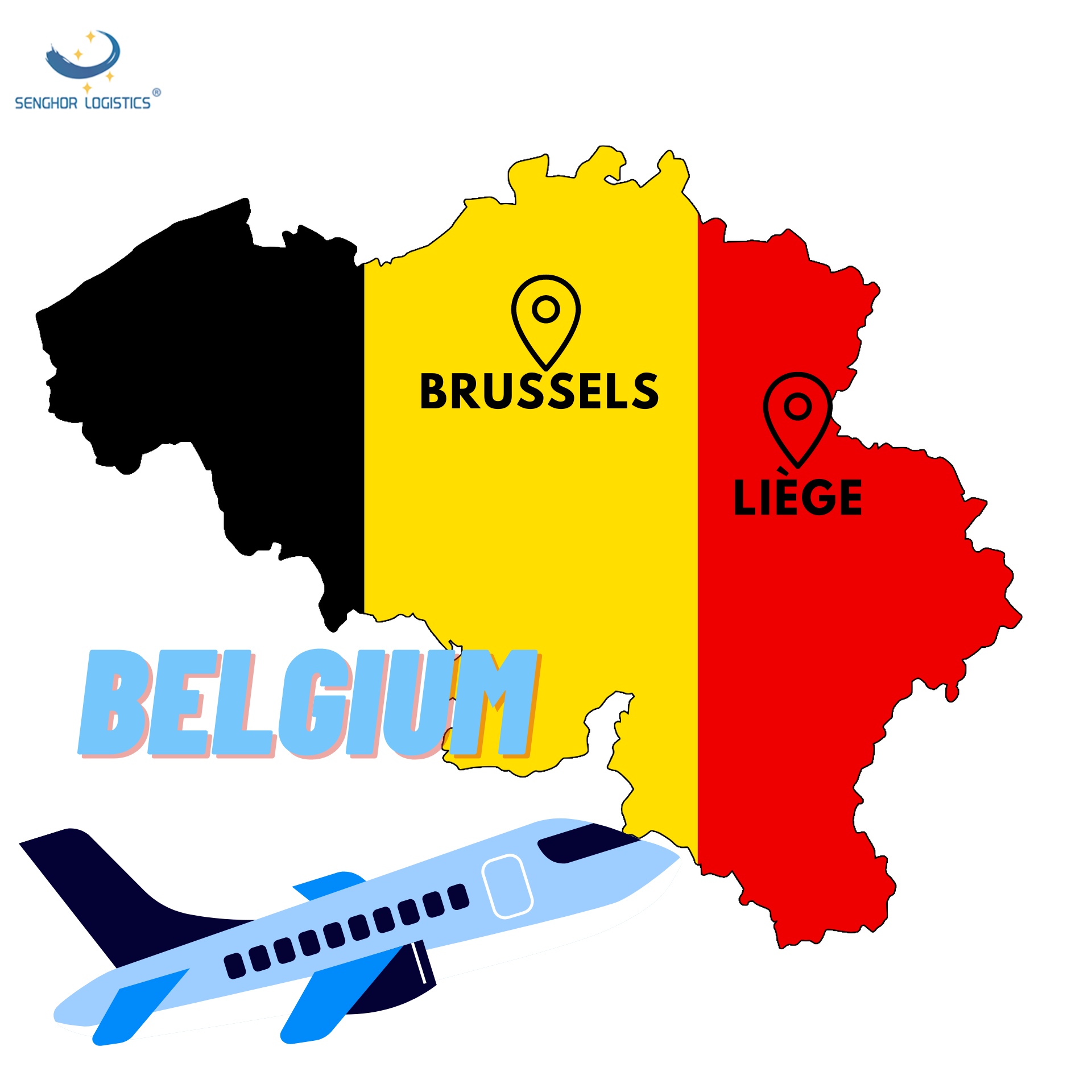 senghor logistics air freight china to Belgium