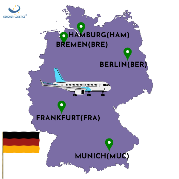 shipping from china to germany airport by senghor logistics