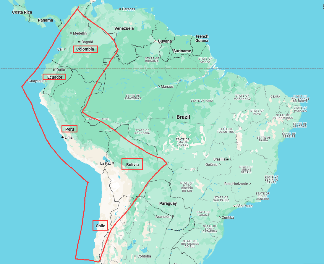 south-america-west-coast-shipping-route